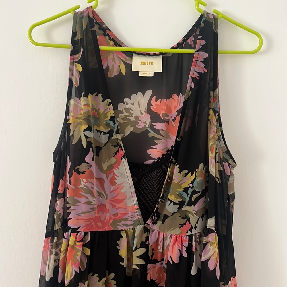 Anthropologie floral dress with slip